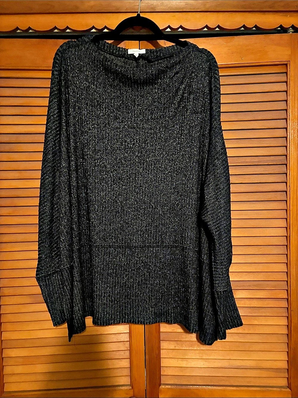 Maurices Black/Gray Textured KnitCrew Neck Sweater, 3x